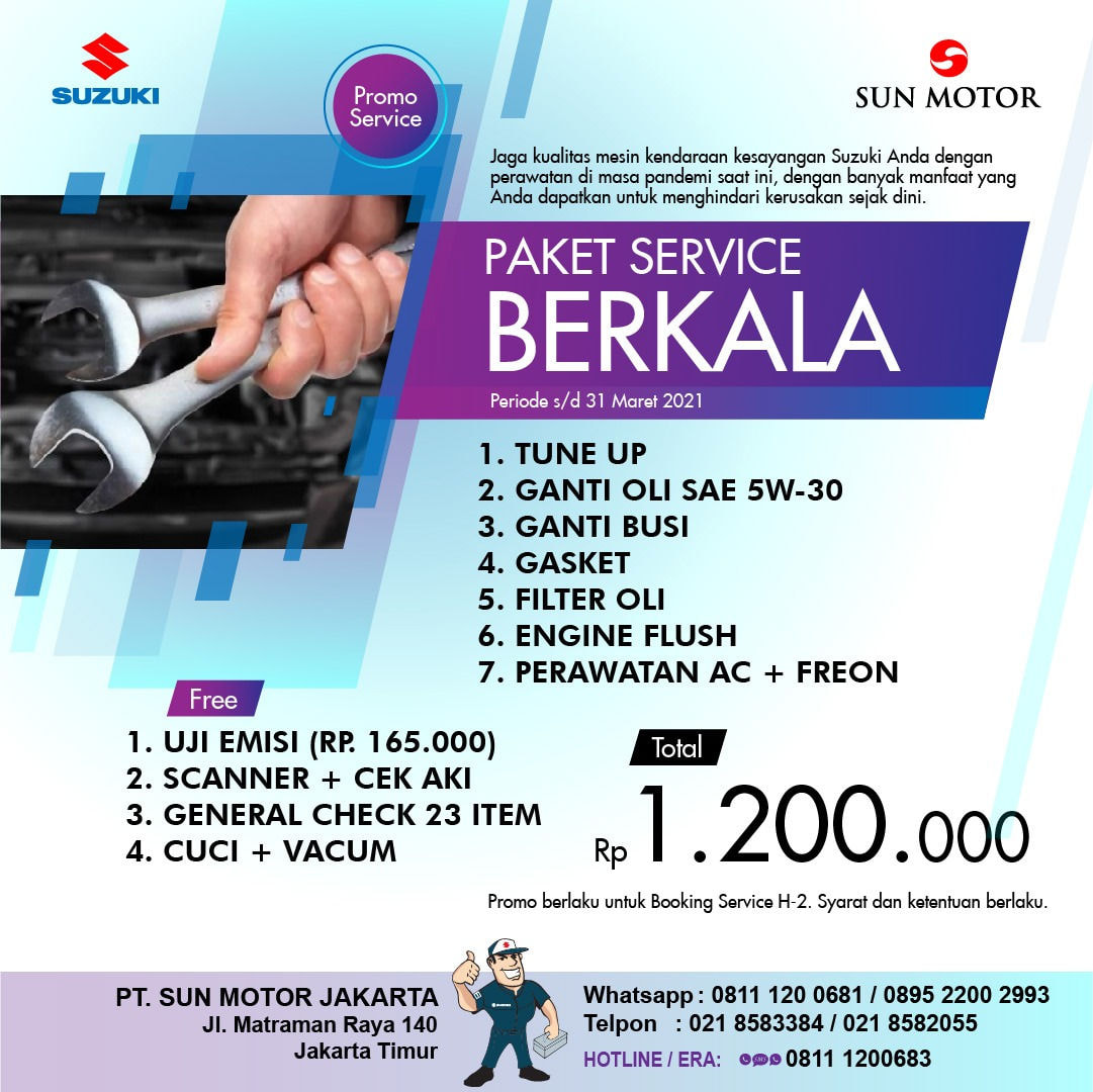 Paket Service Berkala Sun Motor Suzuki