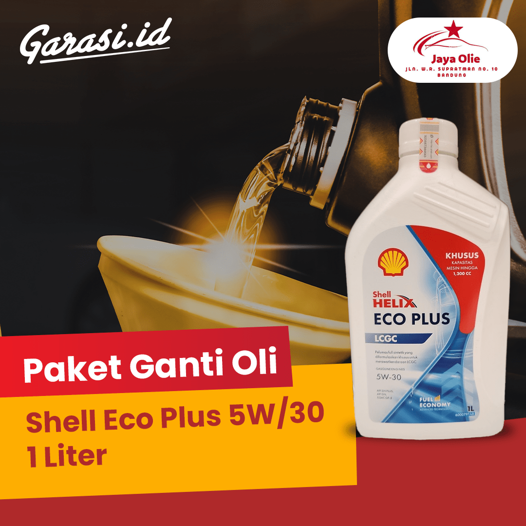 Paket Ganti Oli Shell Eco Plus 5W/30 1 Liter