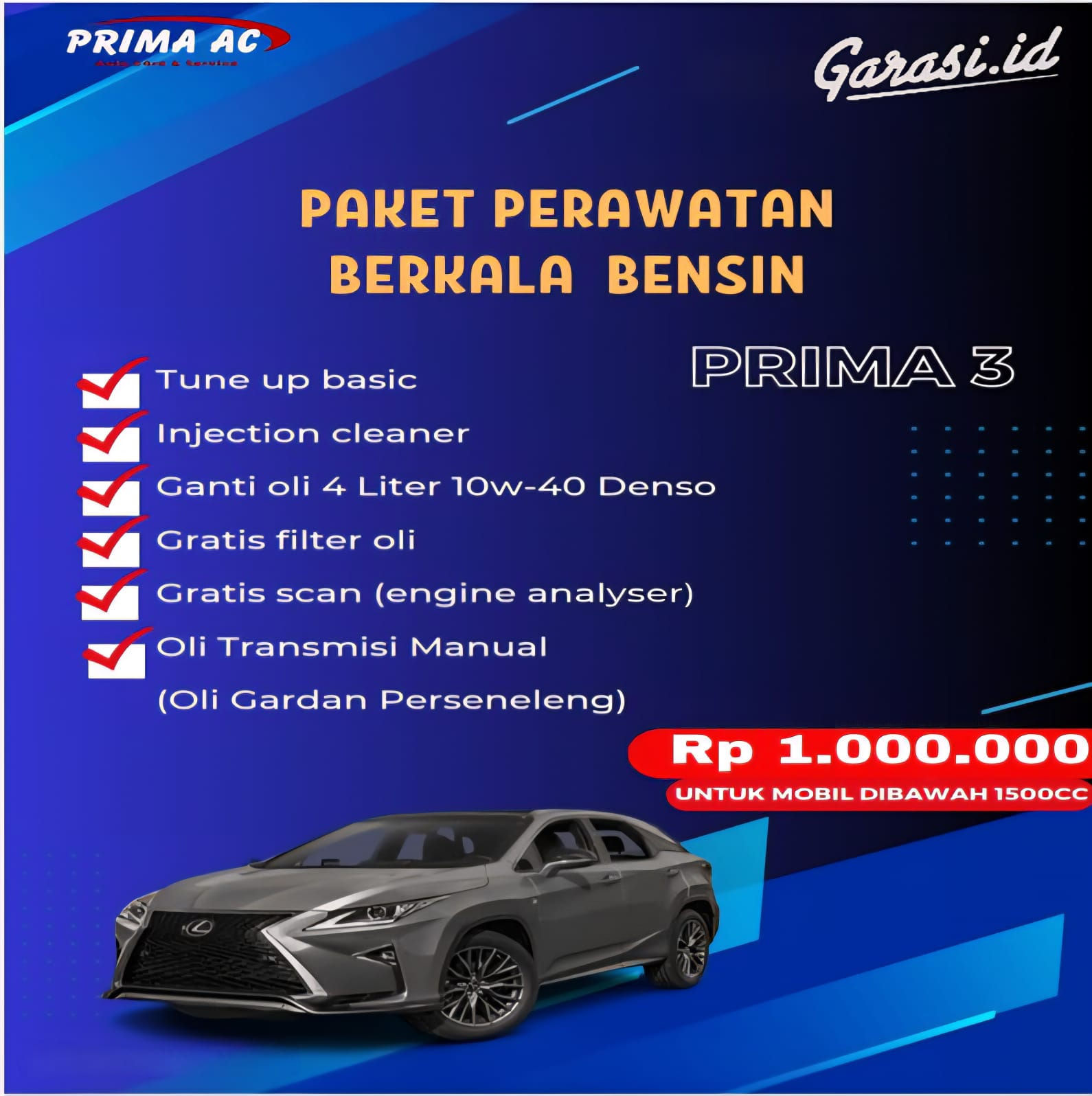 Paket Perawatan Berkala Bensin (PRIMA 3)