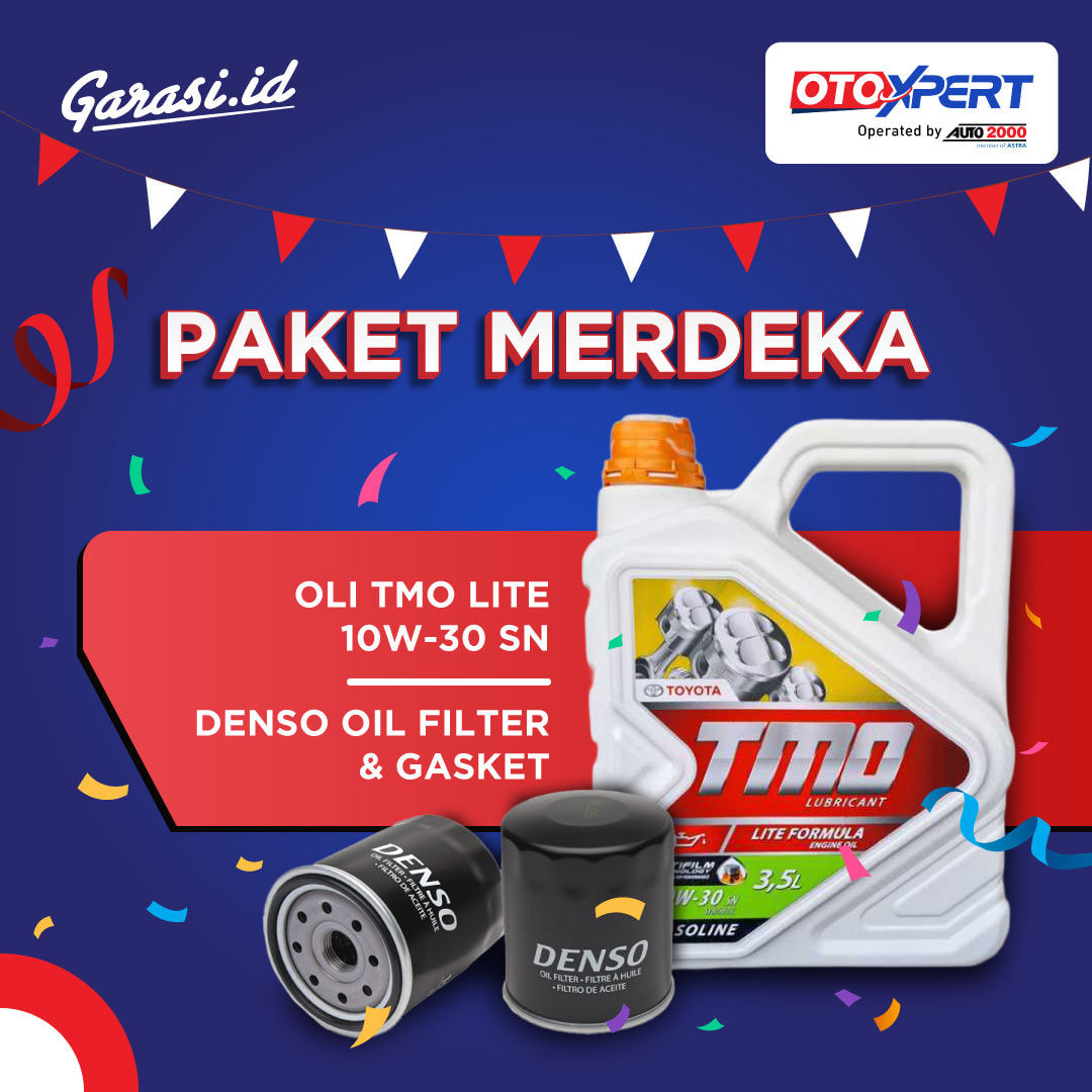 Paket Merdeka - Oli TMO Lite 10W/30 SN (3,5 Liter), Denso Oil Filter & Oil Gasket