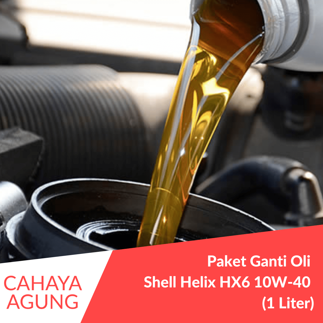 Paket Ganti Oli Shell Helix HX6 10W-40 (1 Liter)