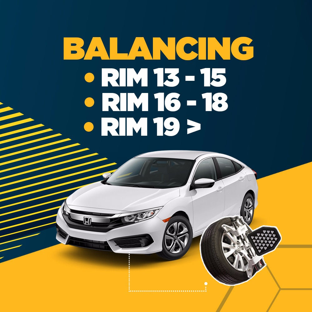 Balancing (4 Roda) + Free Check-up 58 komponen kendaraan Balancing (4 Roda) + Free Check-up 58 komponen kendaraan