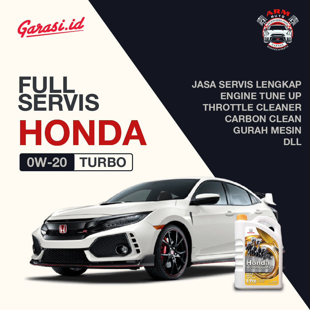 Paket Service Berkala Lengkap Mobil Honda 0W/20 Turbo