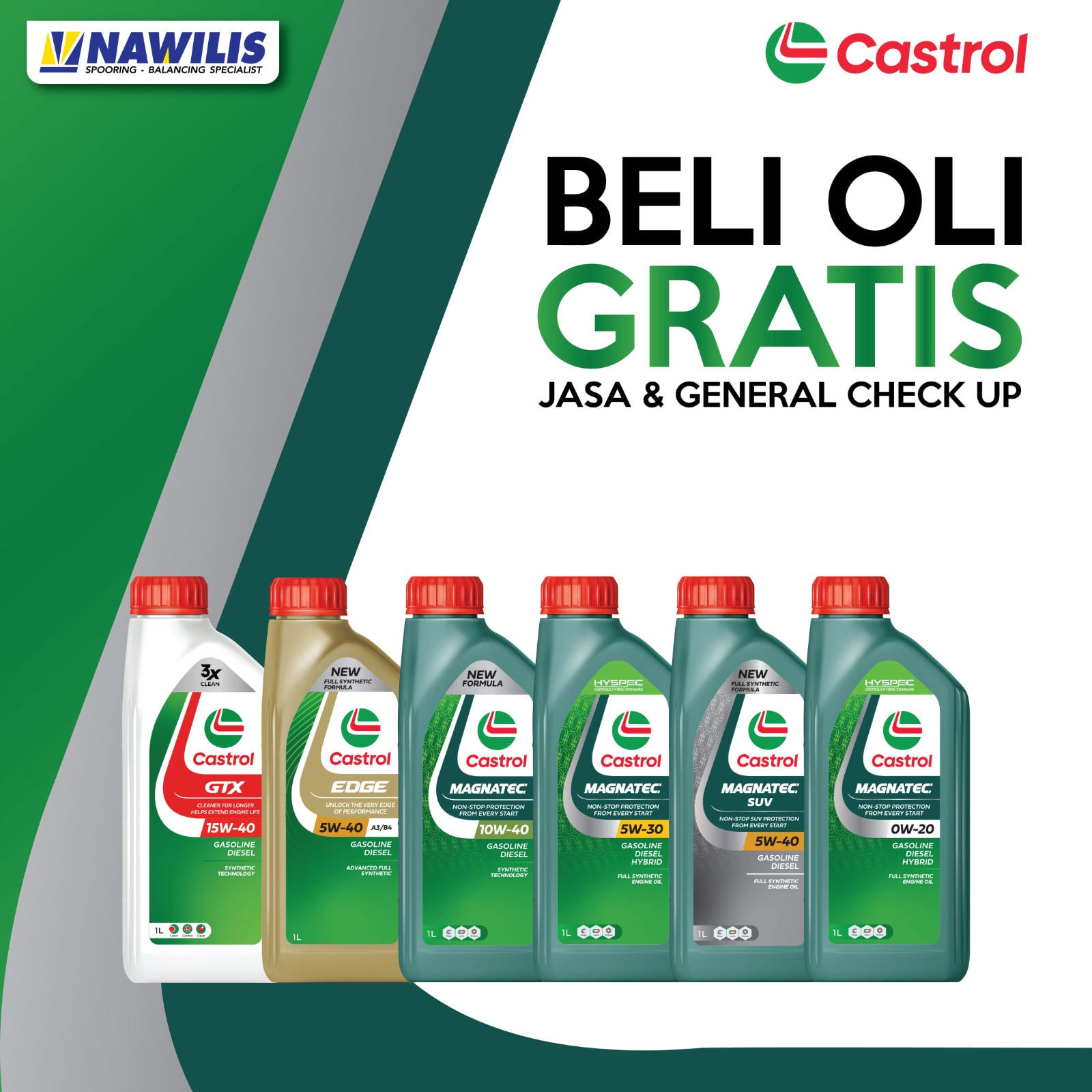 [Promo Beli 3 Gratis 1] Paket Oli Castrol Edge 5W-40