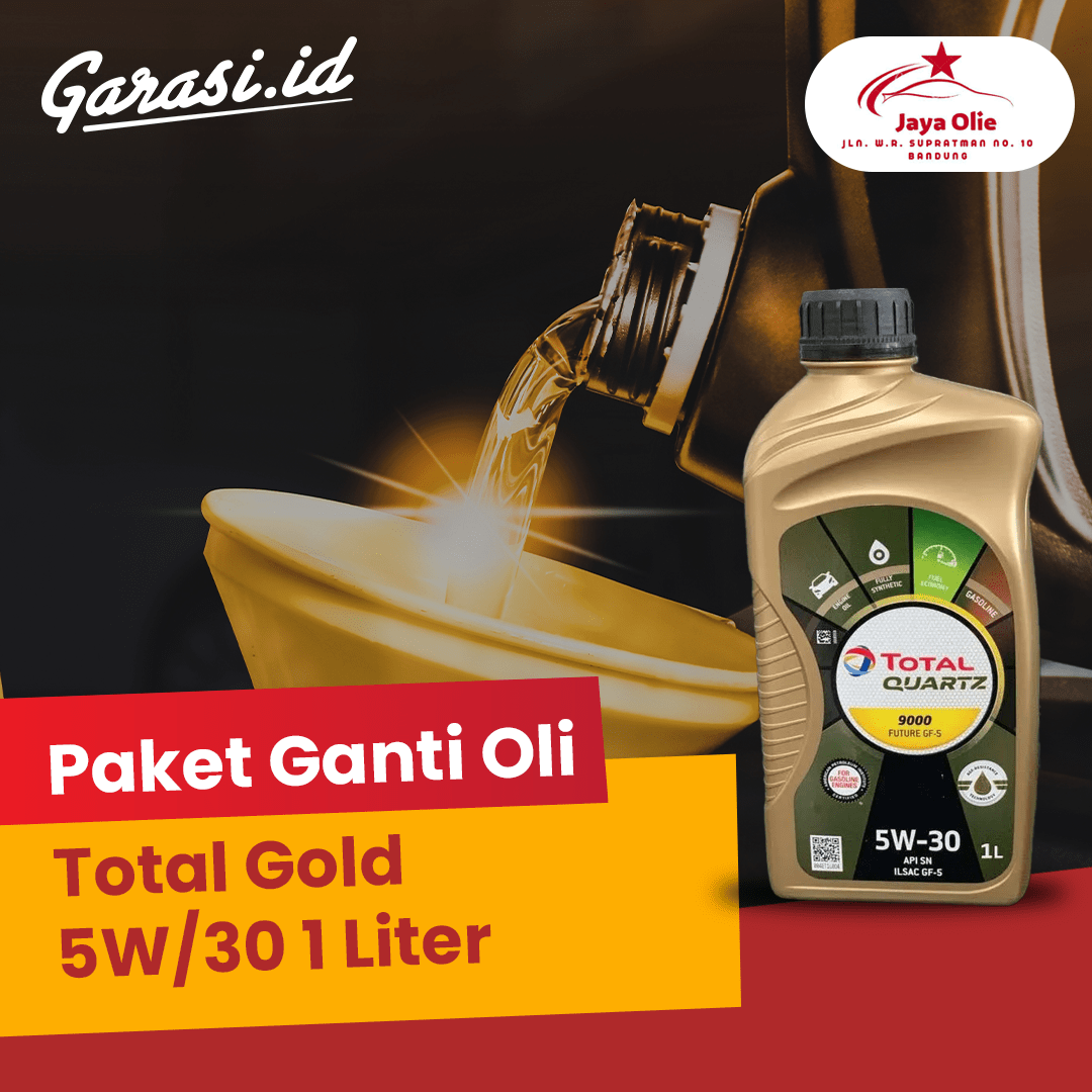 Paket Ganti Oli Total Gold 5W/30 1 Liter