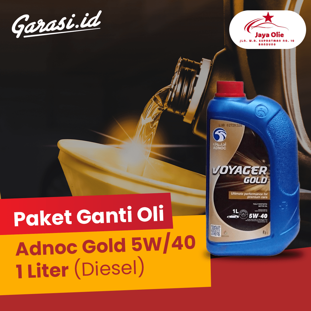 Paket Ganti Oli Adnoc Gold 5W/40 1 Liter (DIesel)