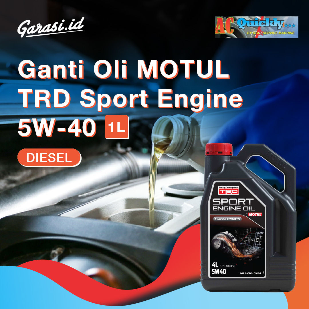 Paket Ganti Oli Motul TRD Sport Engine Oil 5w40 1 Liter (Diesel)