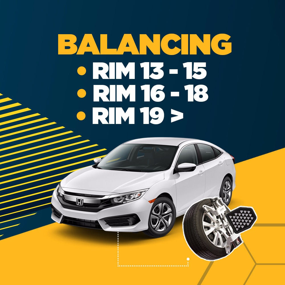 Bengkel BOS Balancing (4 Roda) + Free Check-up 58 komponen kendaraan + Cuci Mobil Hidrolik