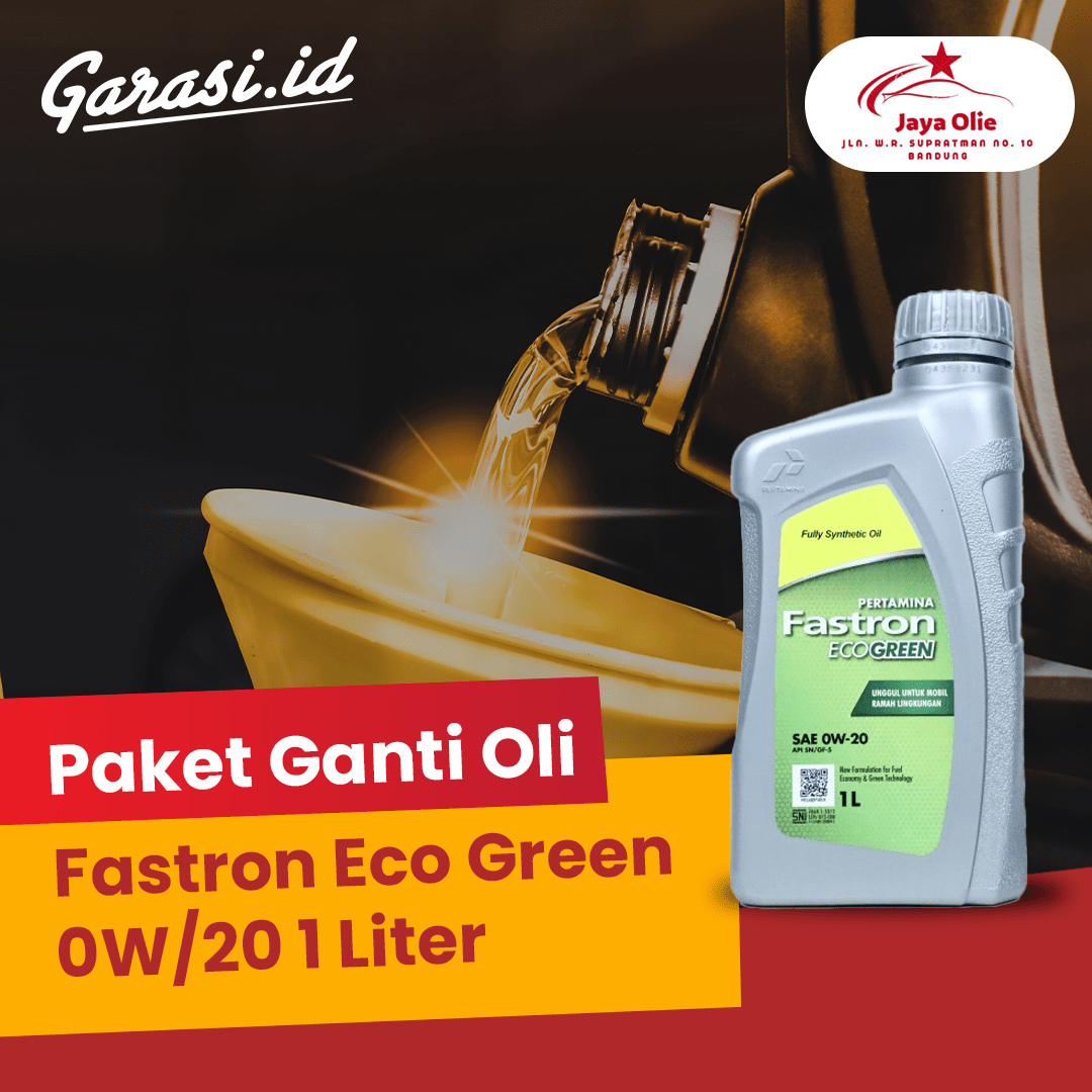 Paket Ganti Oli Fastron Eco Green 0W/20 1 Liter