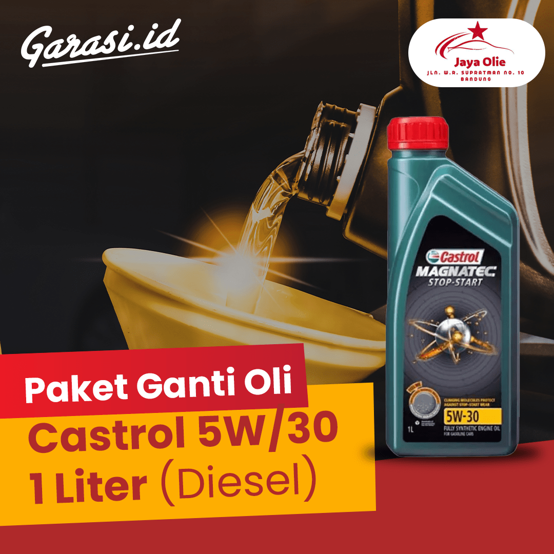 Paket Ganti Oli Castrol 5W/30 1 Liter (DIesel)
