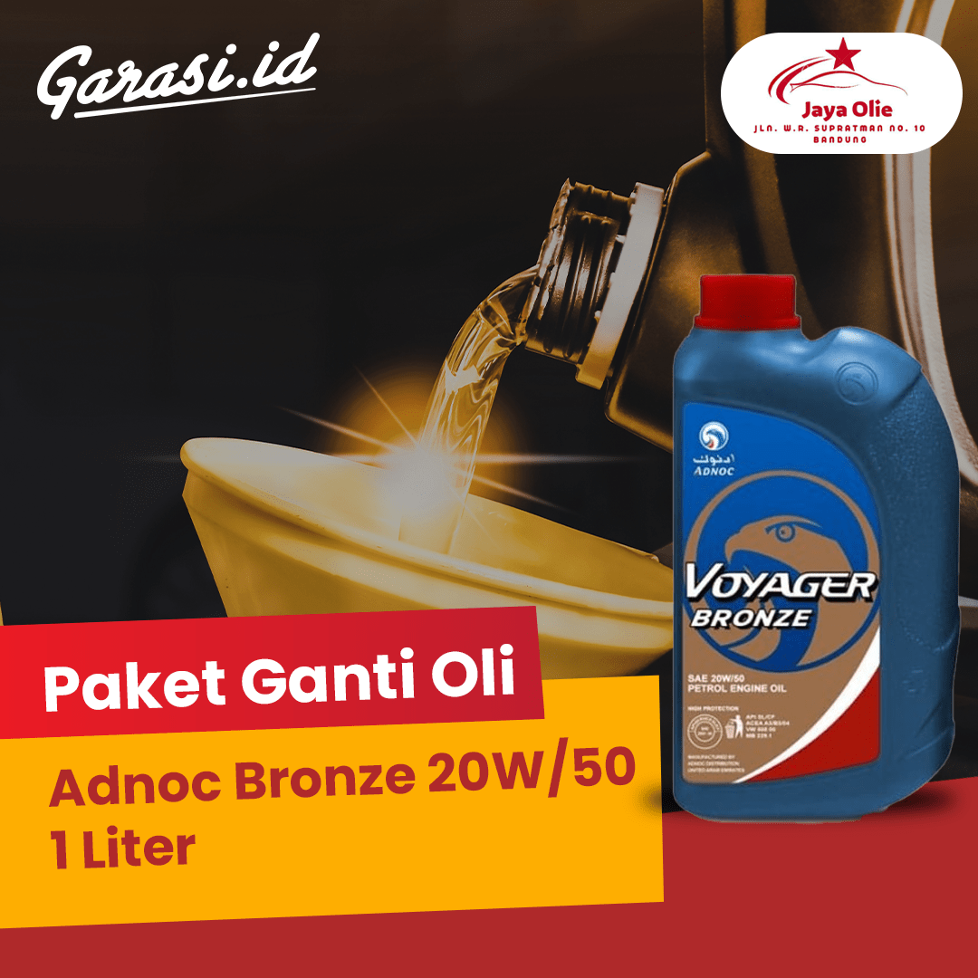 Paket Ganti Oli Adnoc Bronze 20W/50 1 Liter
