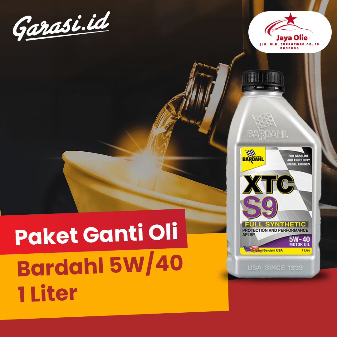 Paket Ganti Oli Bardahl 5W/40 1 Liter