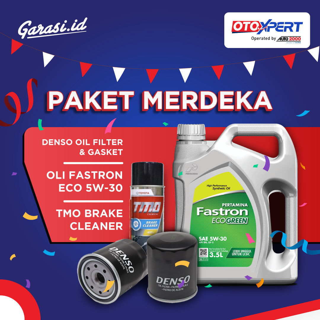 Paket Merdeka - Oli Fastron Eco 5W/30 (3,5 Liter) , TMO Brake Cleaner , Denso Oil Filter & Oil Gasket