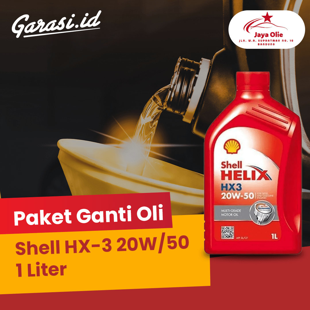 Paket Ganti Oli Shell HX-3 20W/50 1 Liter