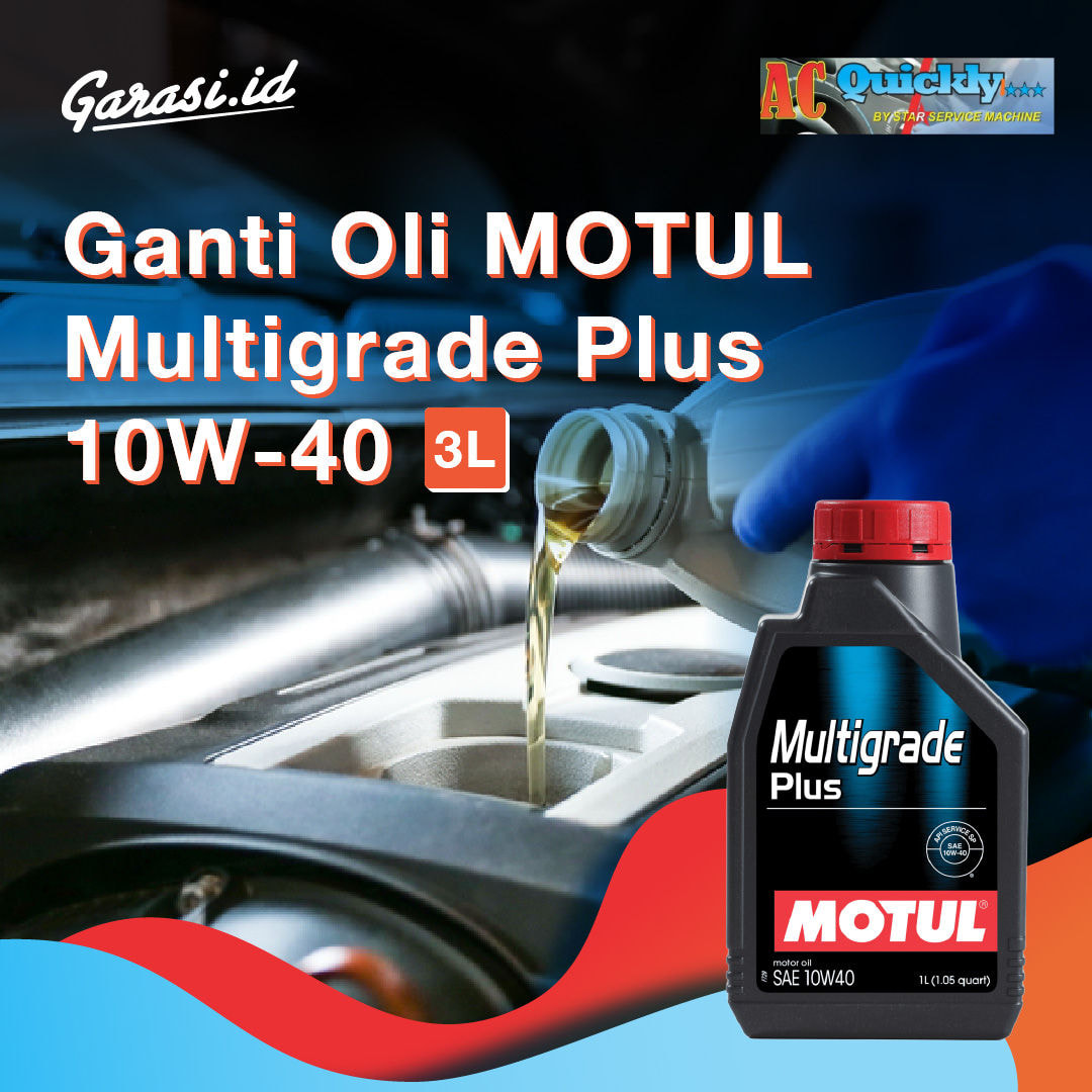 Paket Ganti Oli Motul 10w40 Multigrade Plus 3 Liter