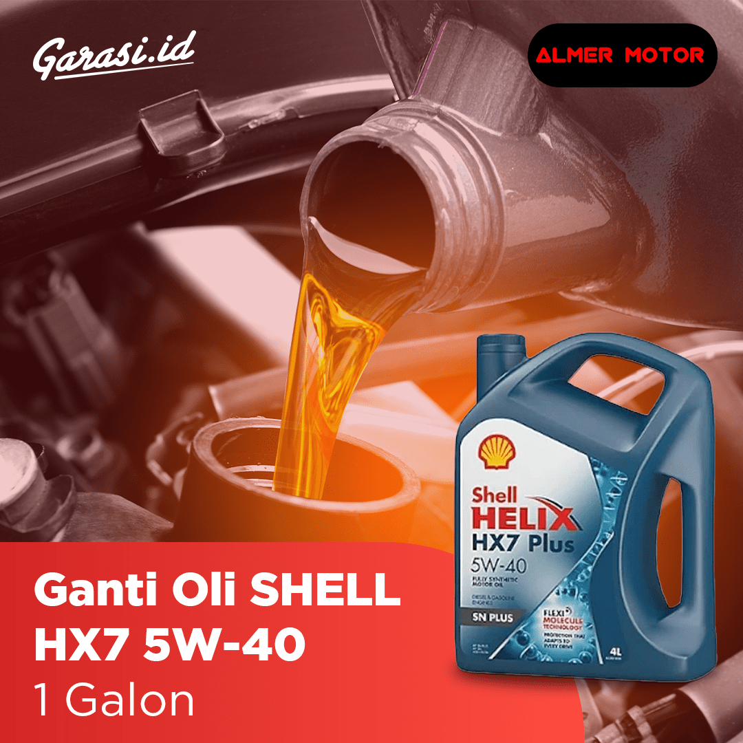 Ganti Oli SHELL HX7 5W-40 1 Galon