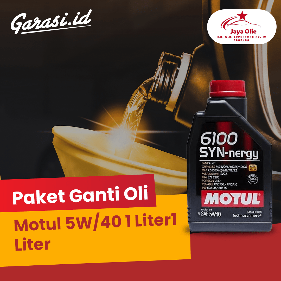 Paket Ganti Oli Motul 5W/40 1 Liter