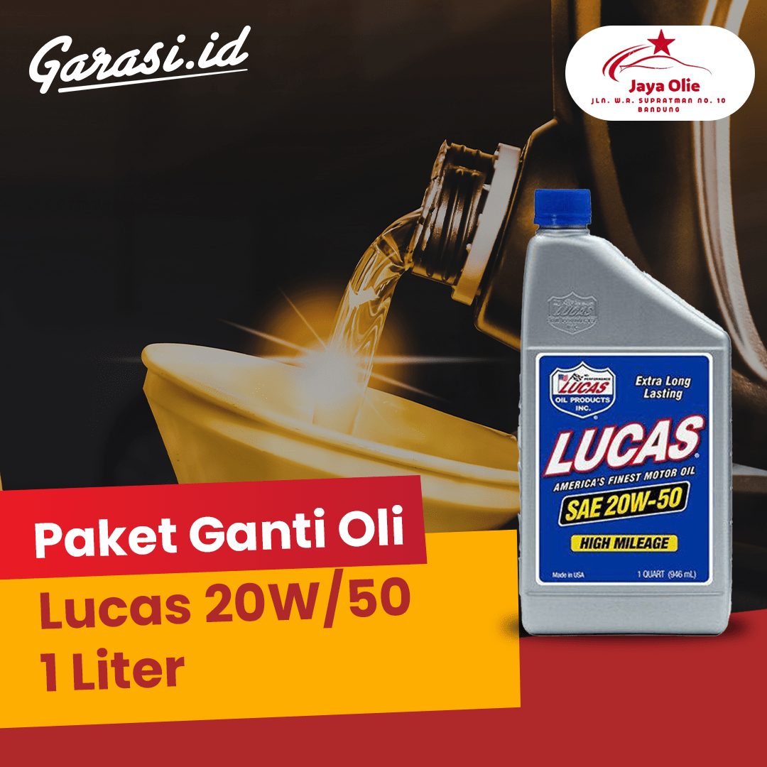 Paket Ganti Oli Lucas 20W/50 1 Liter