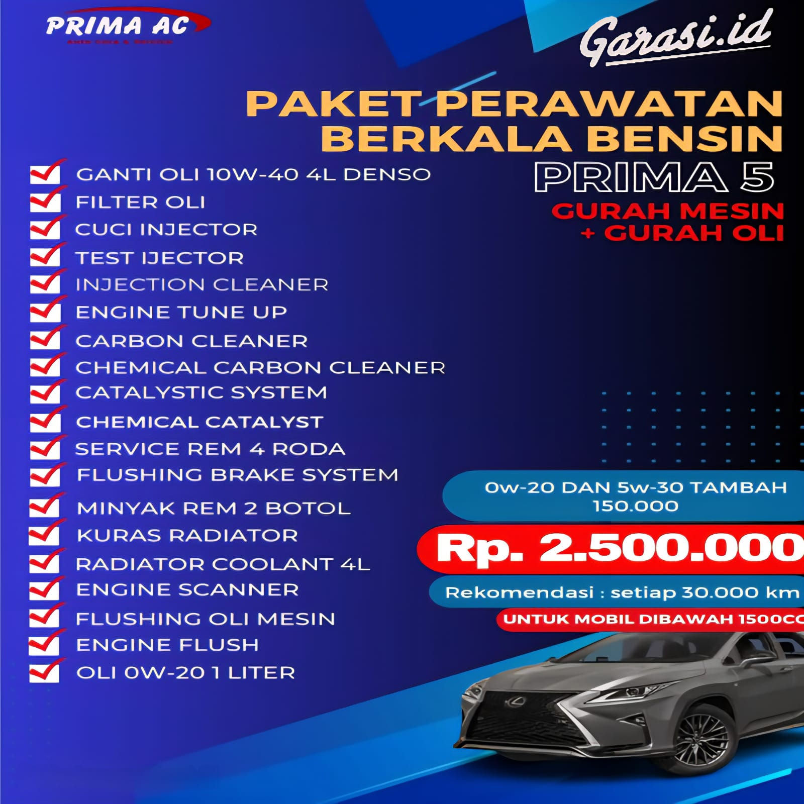 Paket Perawatan Berkala Bensin (PRIMA 5)