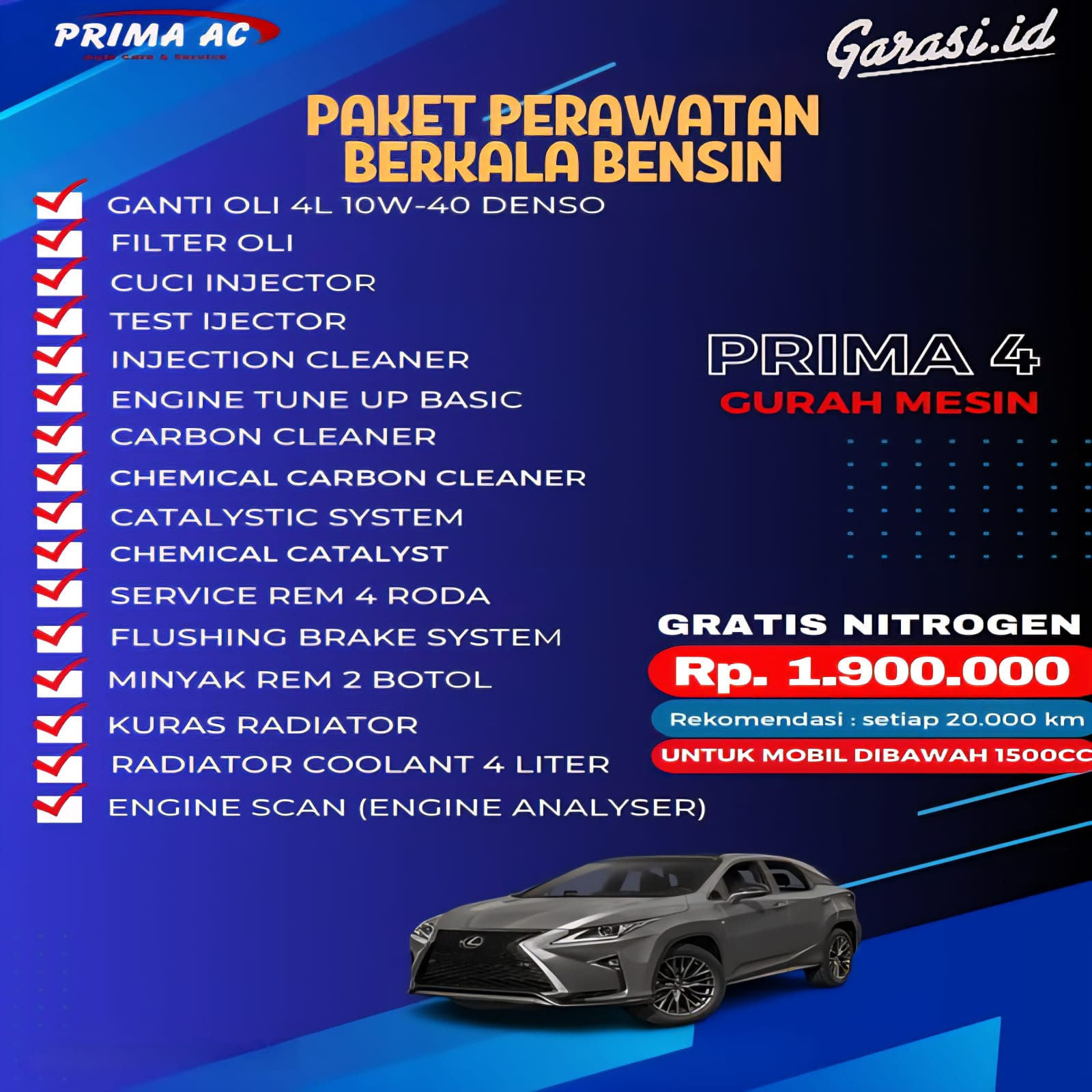 Paket Perawatan Berkala Bensin (PRIMA 4)