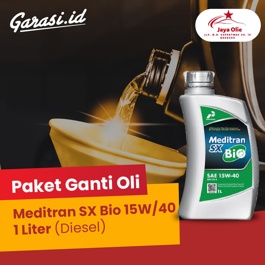 Paket Ganti Oli Meditran SX Bio 15W/40 1 Liter (DIesel)