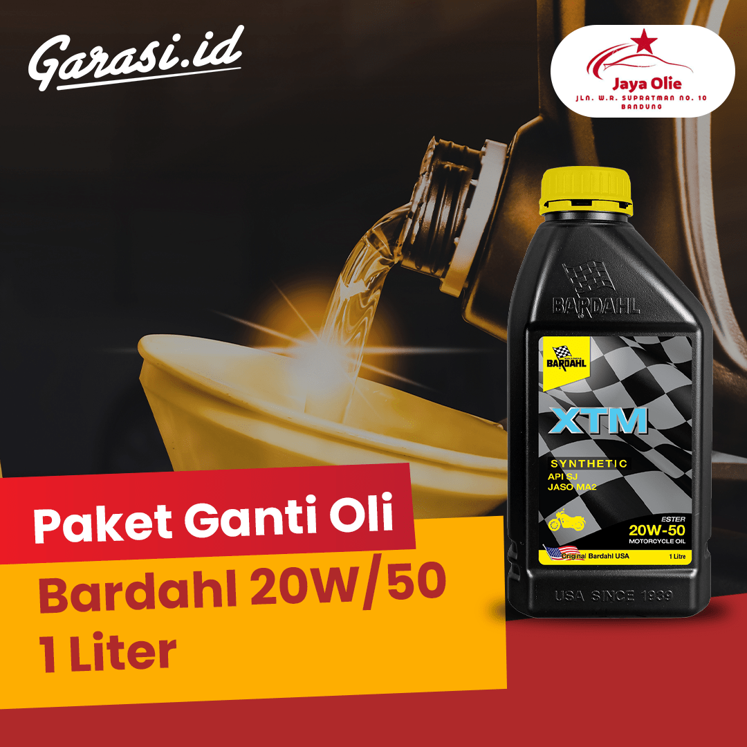 Paket Ganti Oli Bardahl 20W/50 1 Liter