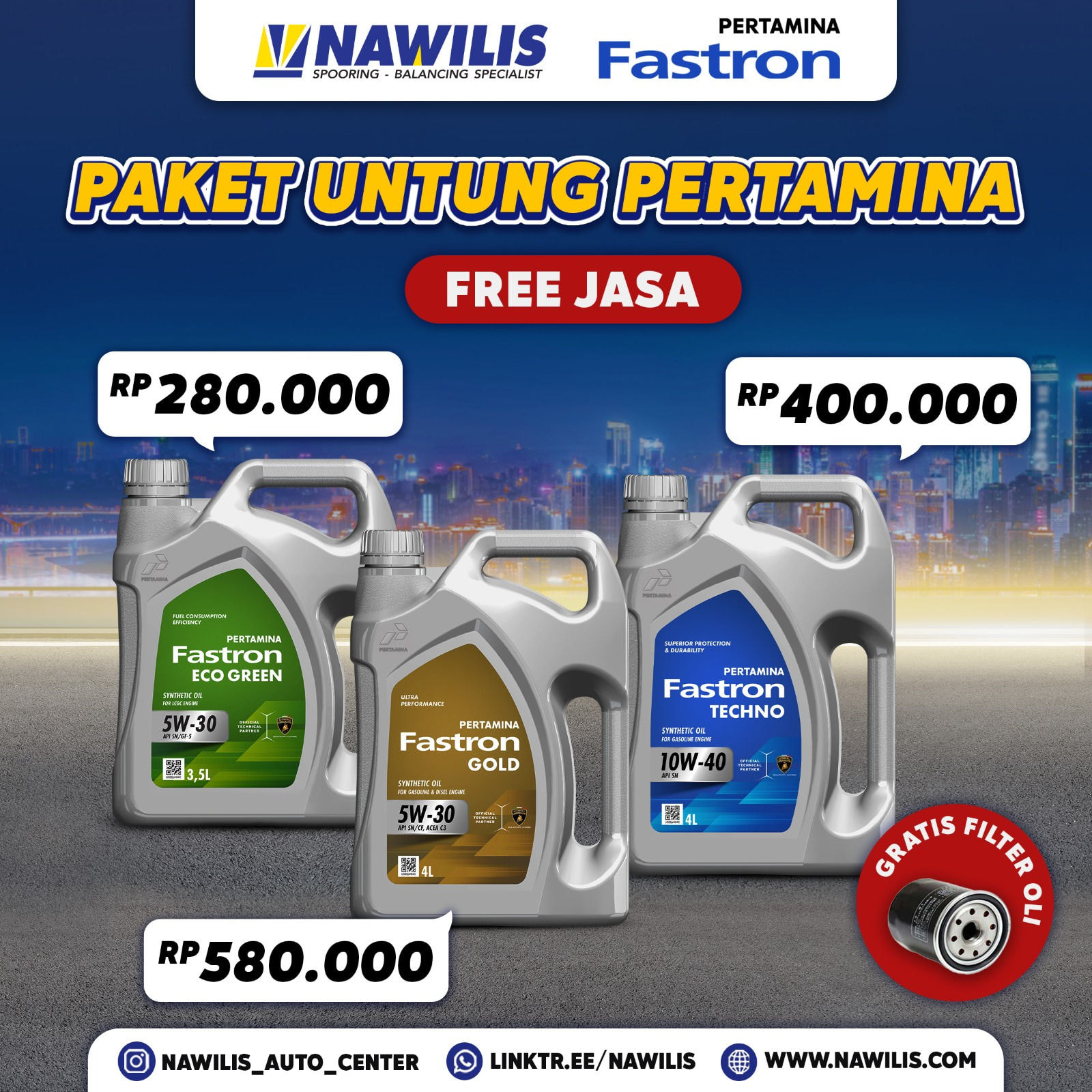 Paket Untung Pertamina Fastron [Free Jasa & Free Filter Oli]