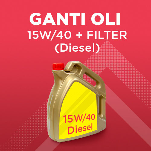 Paket Ganti Oli Diesel 15W/40 (up to 4 Liter) + Oli Filter