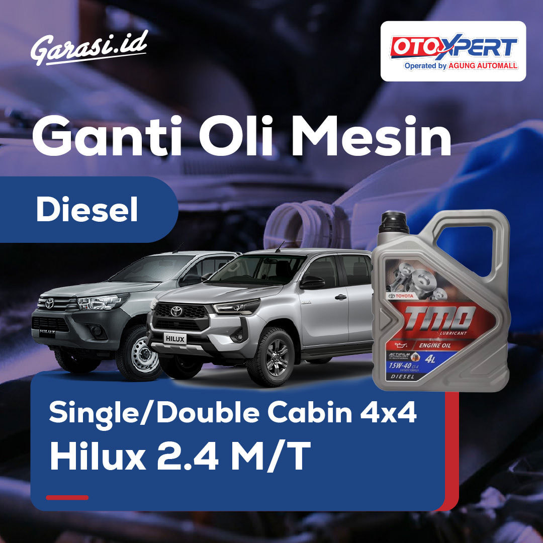 Ganti Oli Mesin (Toyota Single/Double Cabin 4x4 Hilux 2.4 M/T)