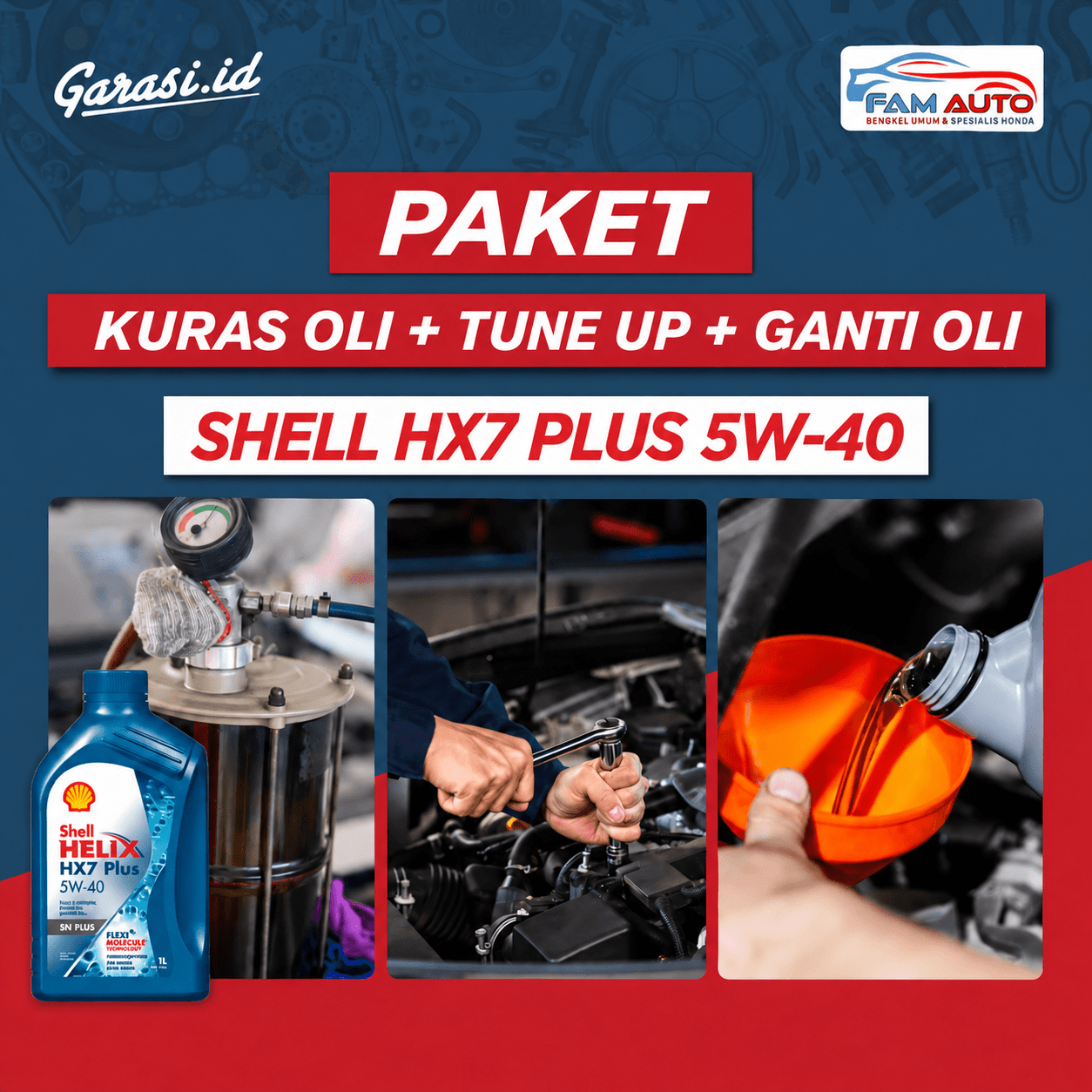 Kuras Oli, Tune Up & Ganti Oli SAE 5W-40