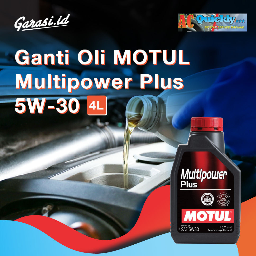 Paket Ganti Oli Motul 5w30 Multipower Plus 4 Liter