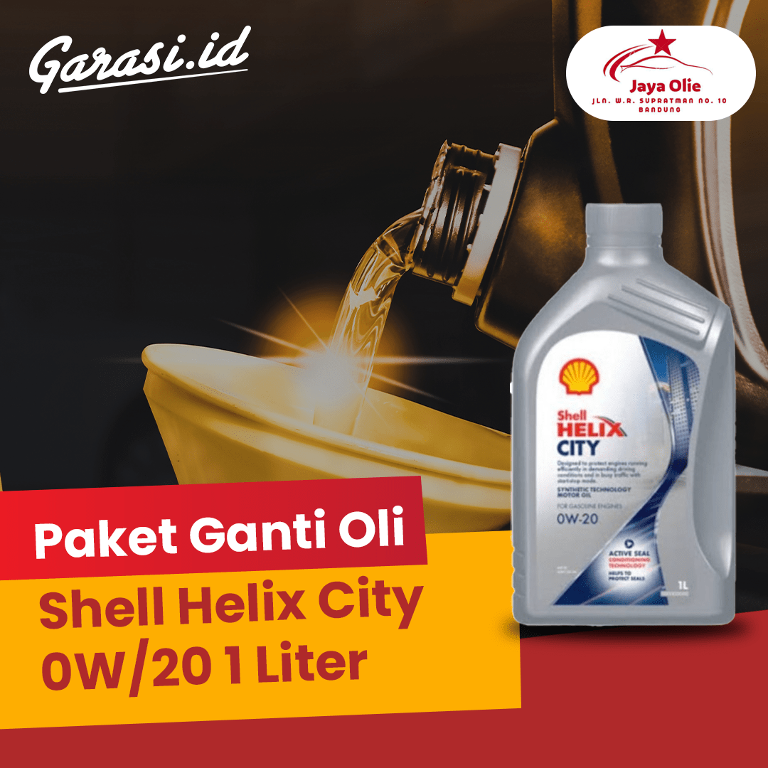 Paket Ganti Oli Shell Helix City 0W/20 1 Liter