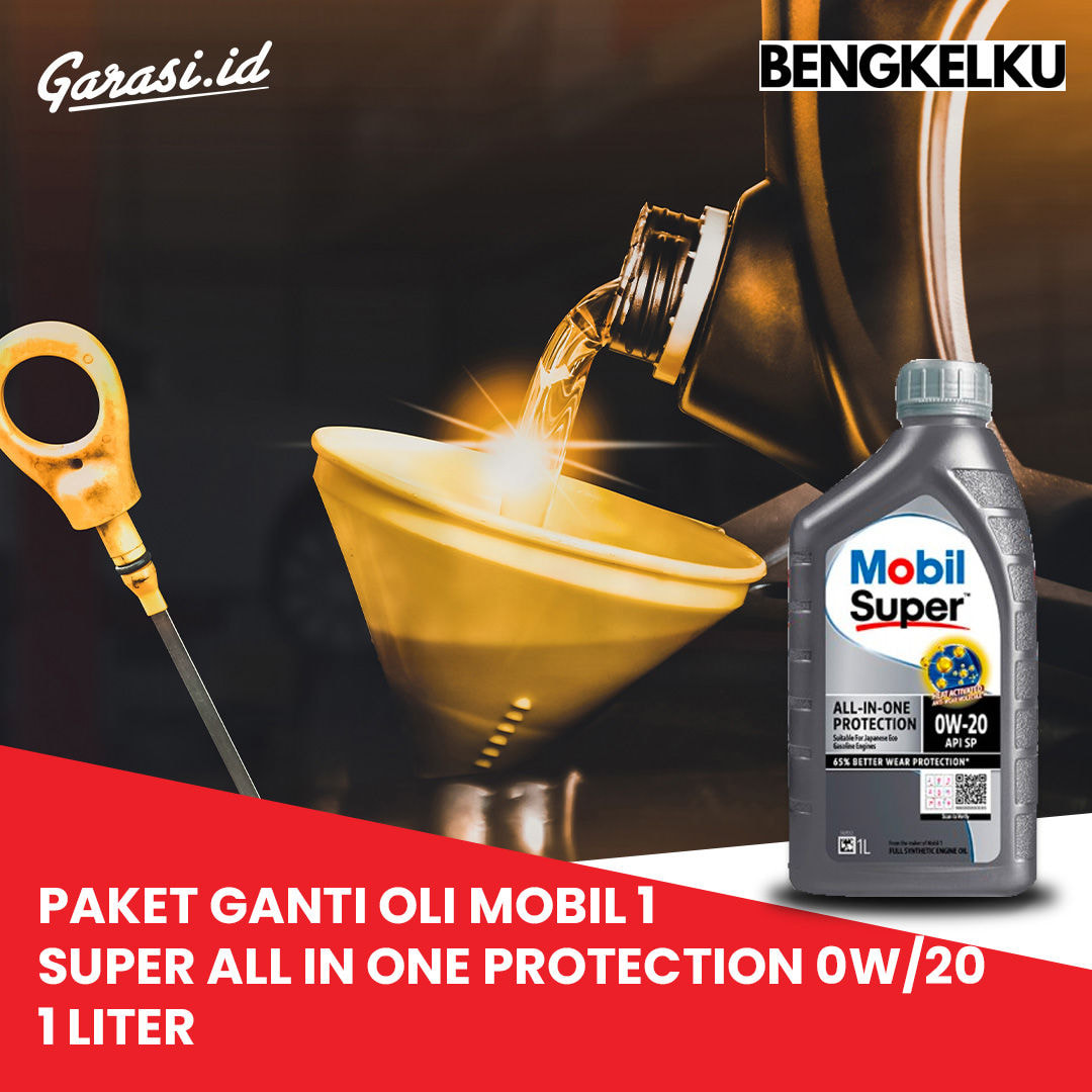 Paket Ganti Oli Mobil 1 Super All In One Protection 0w/20 1 Liter