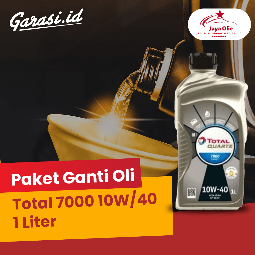 Paket Ganti Oli Total 7000 10W/40 1 Liter