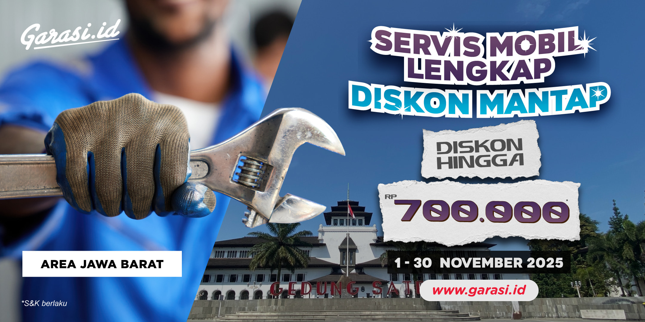 Khusus area Jawa Barat, dapatkan perawatan mobil diskon hingga Rp700.000 Khusus area **Jawa Barat**, dapatkan perawatan mobil diskon **hingga Rp700.000**