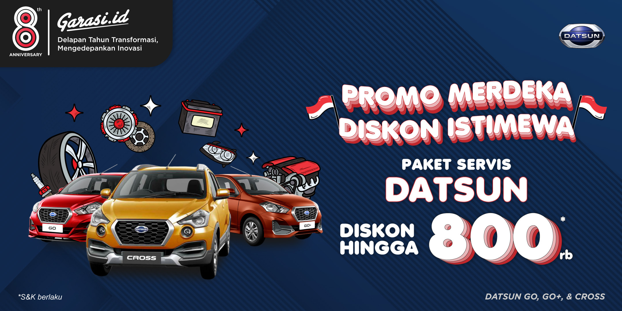 Nikmati harga khusus untuk servis mobil di Datsun **"Diskon hingga Rp 800.000"** Nikmati harga khusus untuk servis mobil di Datsun **"Diskon hingga Rp 800.000"**