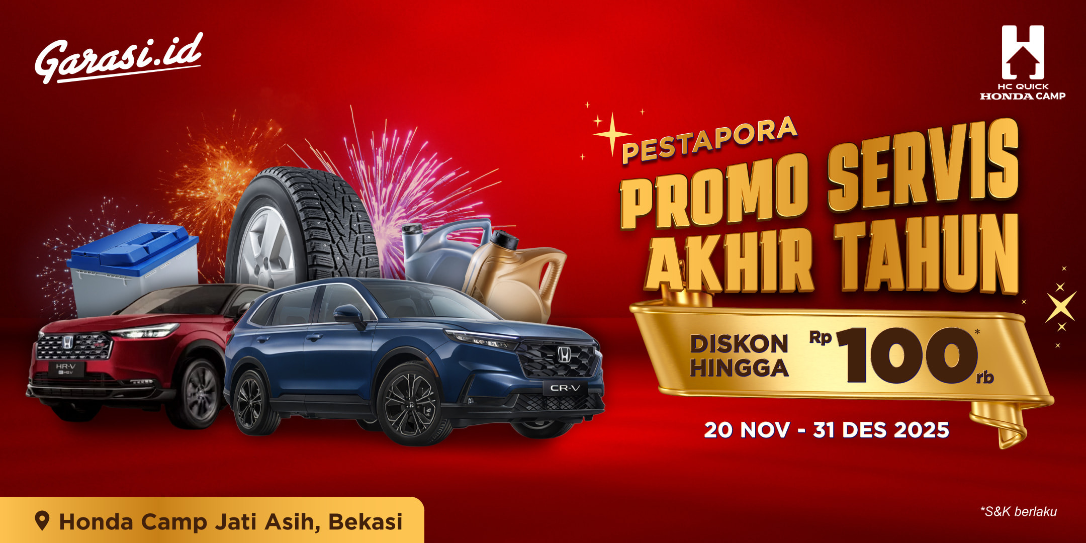 Warga Jatiasih Bekasi merapat! Servis hemat diskon sampai Rp100.000 di Honda Camp! **Warga Jatiasih Bekasi merapat!** Servis hemat diskon sampai Rp100.000 di **Honda Camp!**