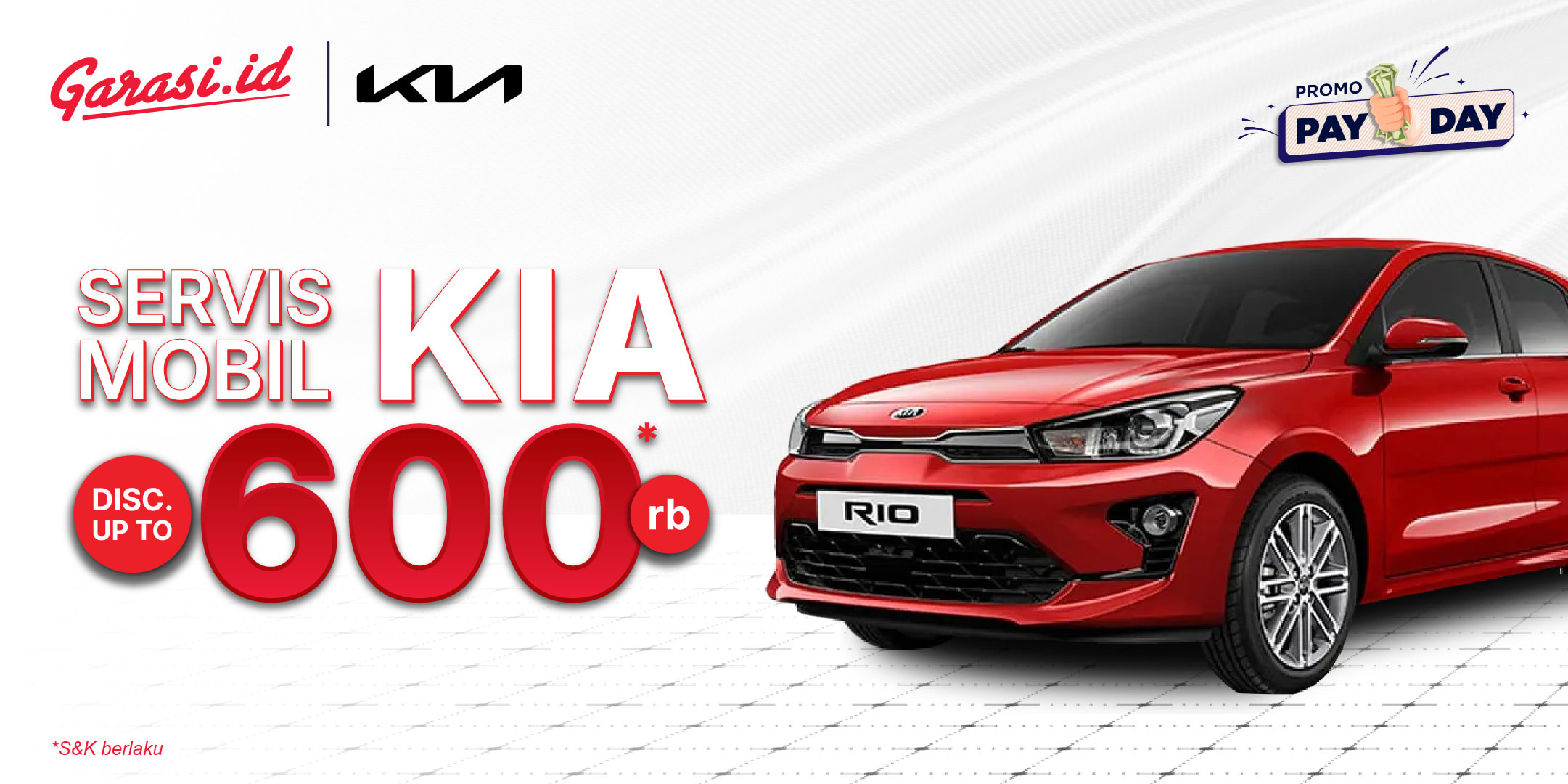 Nikmati harga khusus untuk servis mobil di KIA Khusus Payday **"Diskon hingga Rp 600.000"**