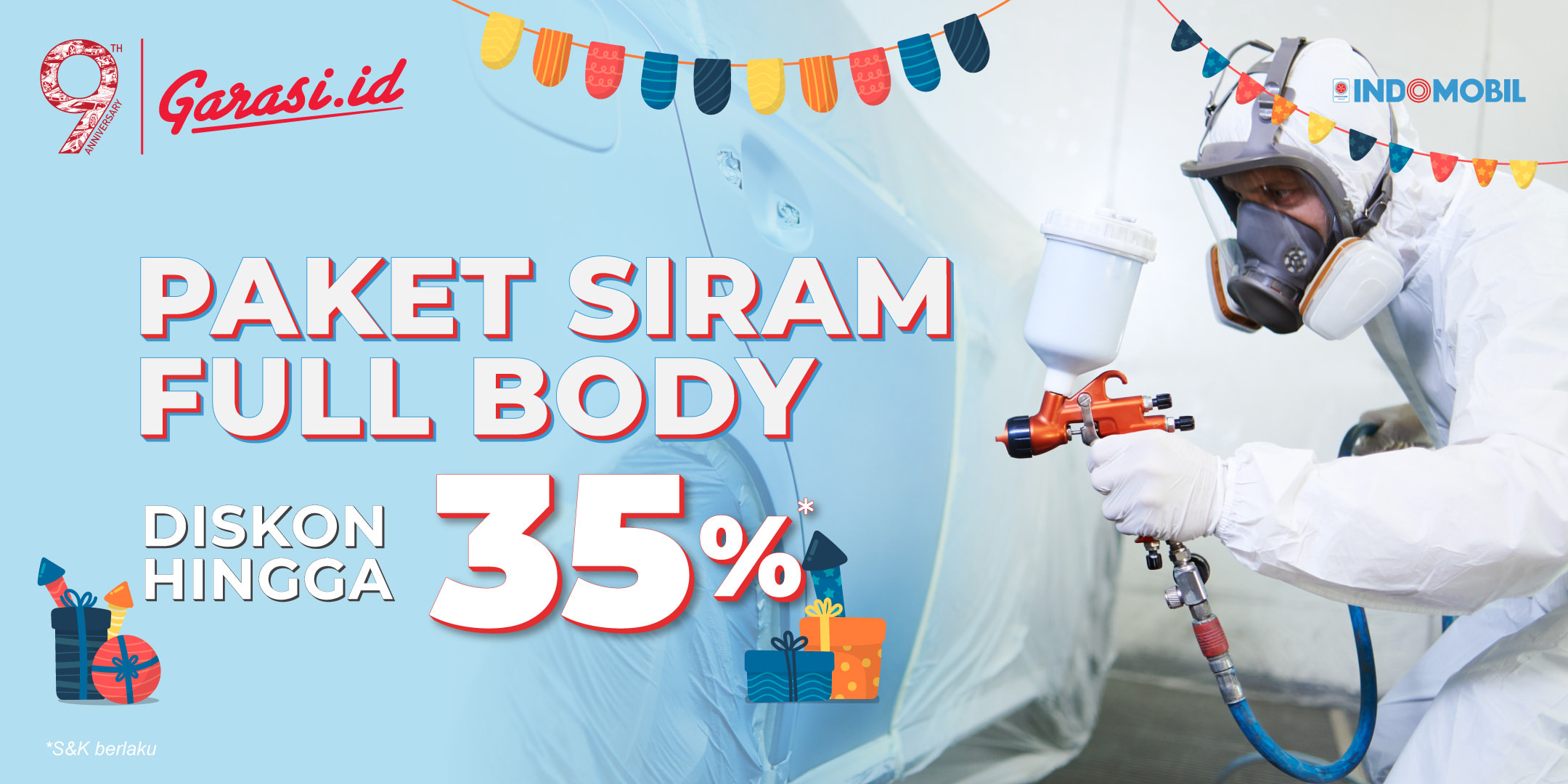 Nikmati harga khusus untuk layanan **Body Paint** di Bengkel Resmi Indomobil Group dengan **diskon hingga 35%.**