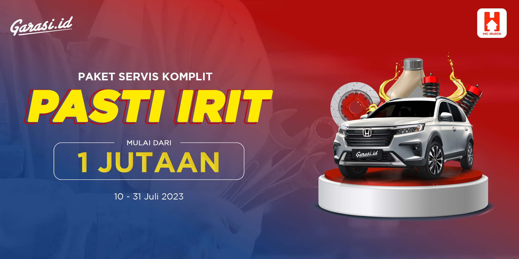 Nikmati Paket Servis Komplit Pasti Irit dari Honda Champ mulai dari harga 1 jutaan.