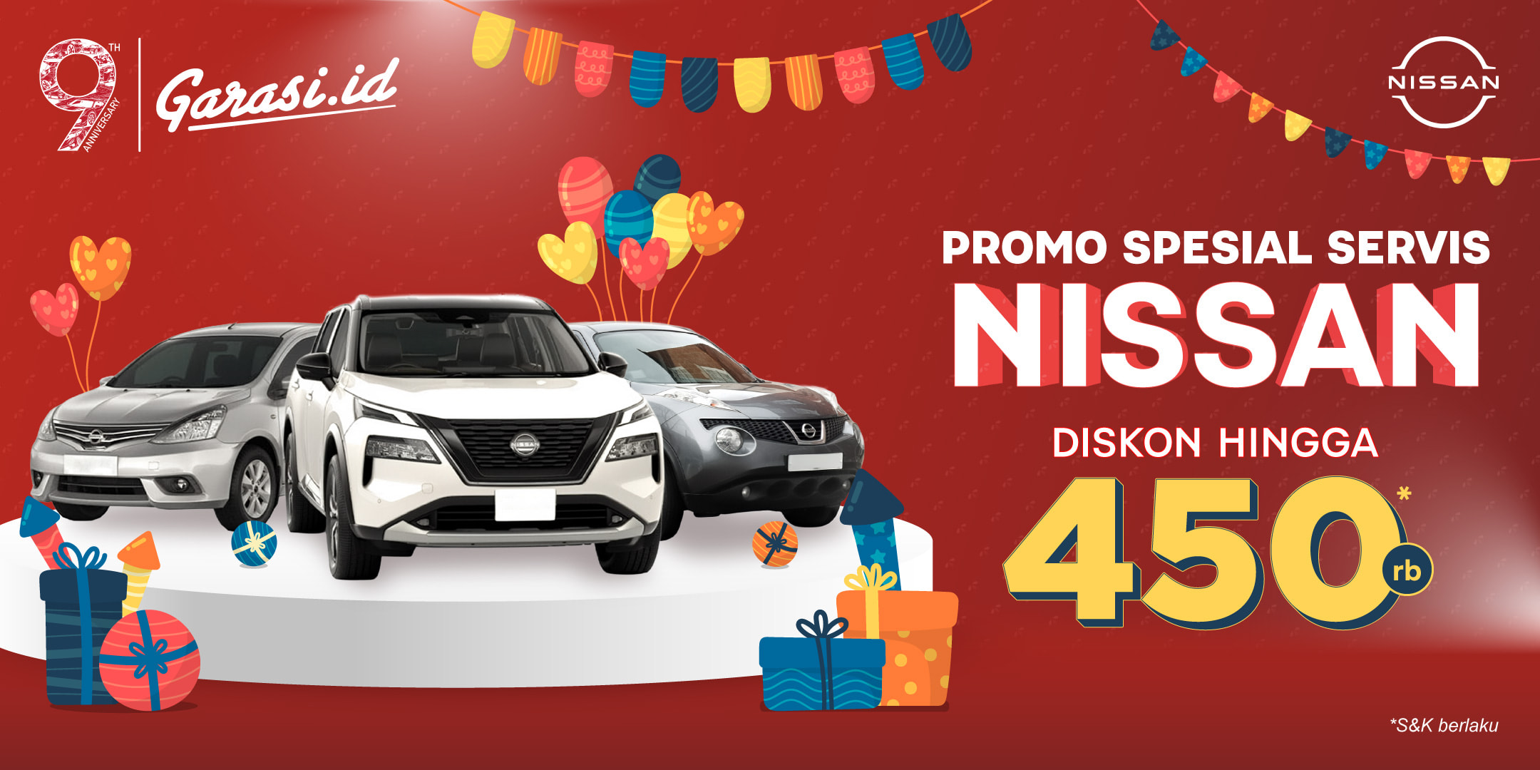Nikmati harga khusus untuk servis mobil Nissan **diskon hingga Rp450.000.**