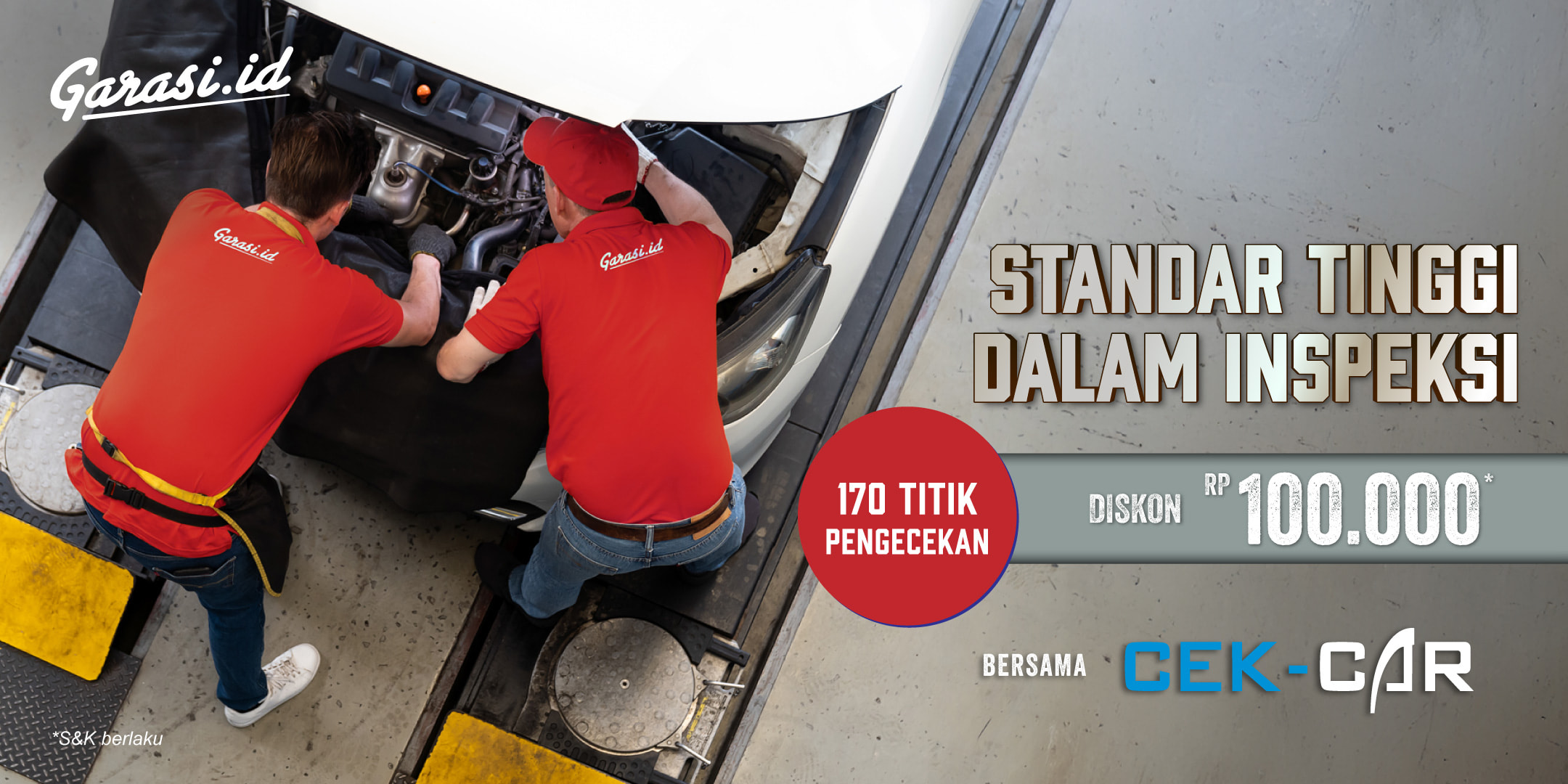 Inspeksi Mobil **Diskon Rp100.000?** Langsung ke **Cek Car** Sekarang!