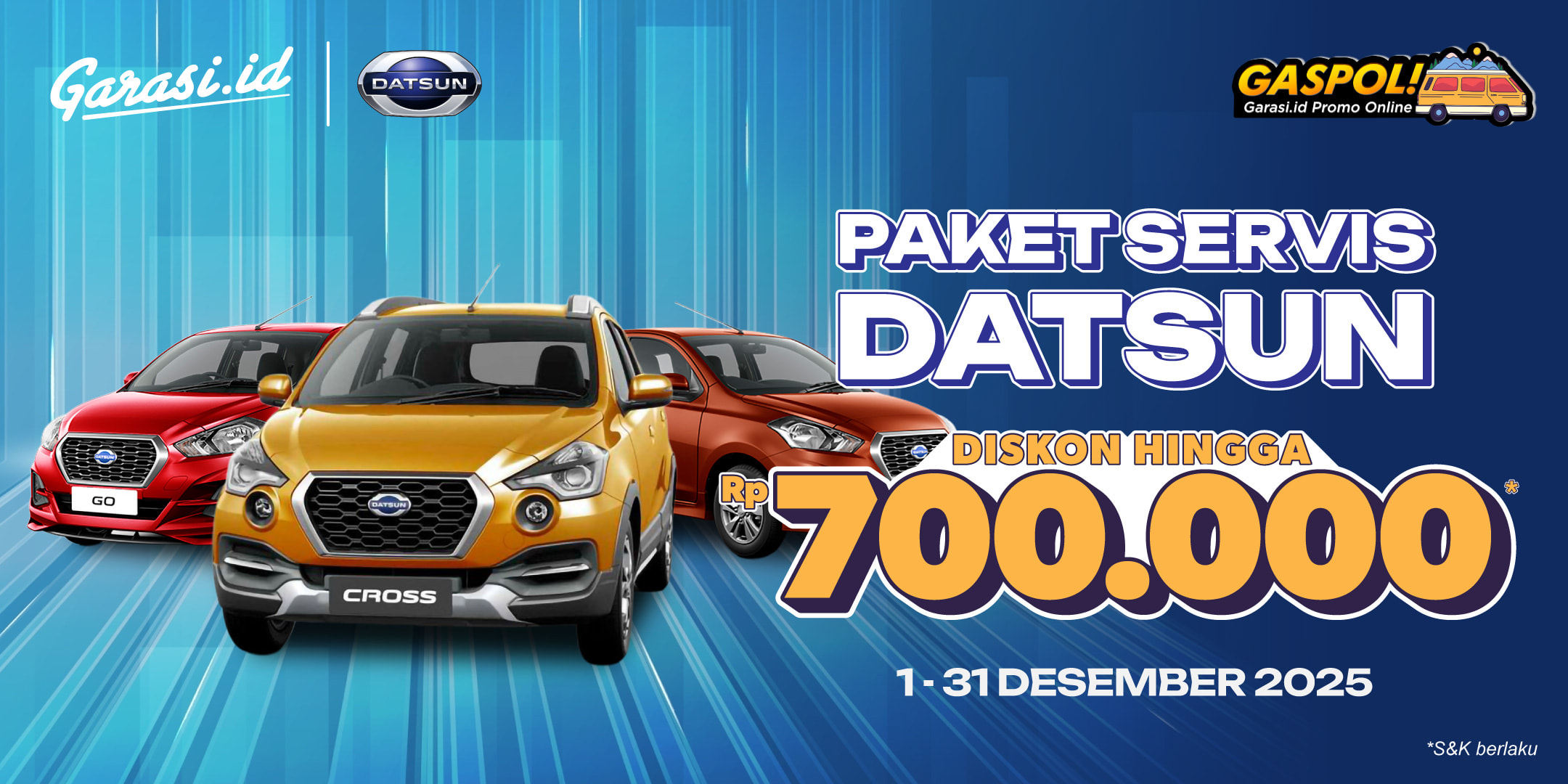 Nikmati harga khusus untuk servis mobil di Datsun "Diskon hingga Rp700.000" Nikmati harga khusus untuk servis mobil di Datsun **"Diskon hingga Rp 700.000"**