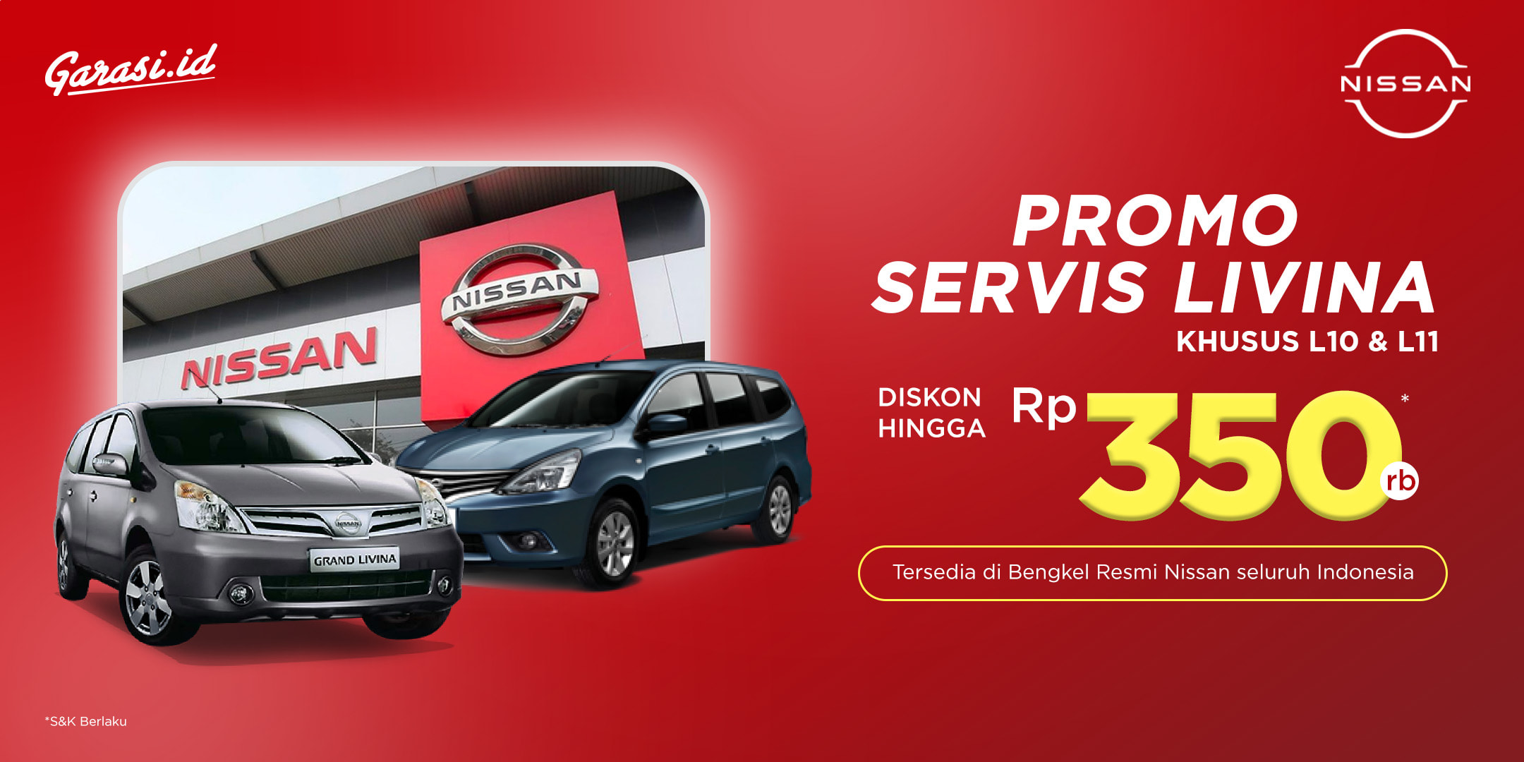 Nikmati harga khusus untuk servis mobil Nissan Livina **"Diskon hingga  Rp 350.000"**