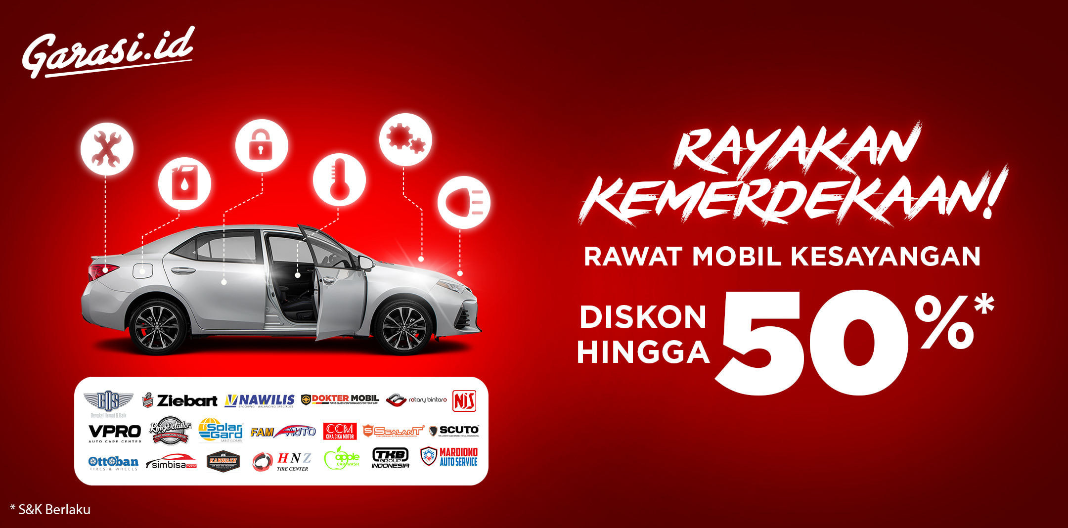 Rayakan kemerdekaan dengan diskon hingga 50% Rayakan kemerdekaan dengan diskon hingga 50%