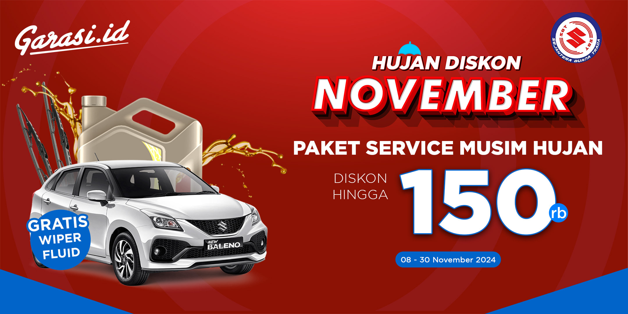 Nikmati harga khusus untuk Servis Persiapan Musim Hujan **“Diskon hingga Rp 150.000 + Gratis Wiper Fluid”**