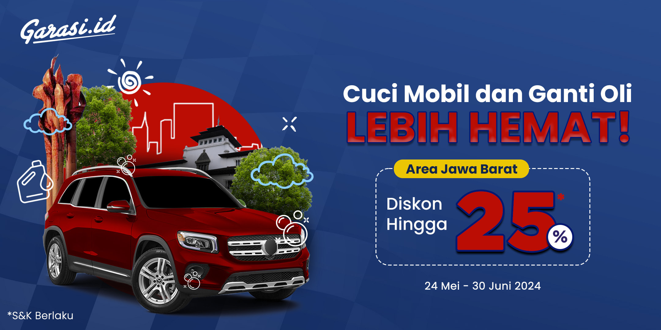 Nikmati harga khusus untuk “Ganti Oli & Cuci Mobil” khusus area Jawa Barat dengan membeli voucher servis di Garasi.id, kamu tidak perlu khawatir dengan kondisi mobil kamu apabila kamu berencana bepergian.