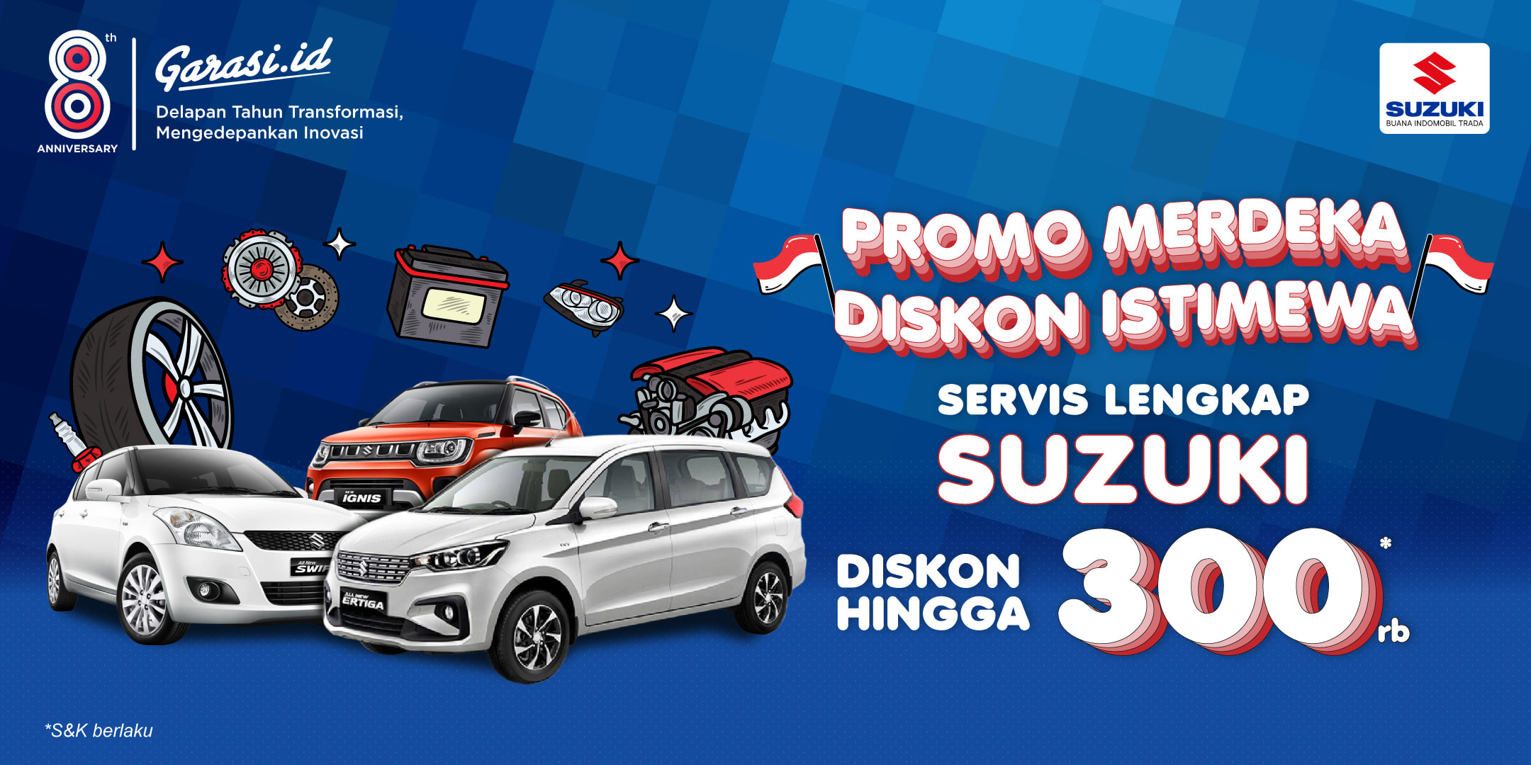 Nikmati harga khusus untuk Servis Mobil di Suzuki Buana Trada Diskon Rp 300.000. Nikmati harga khusus untuk Servis Mobil di Suzuki Buana Trada Diskon Rp 300.000.