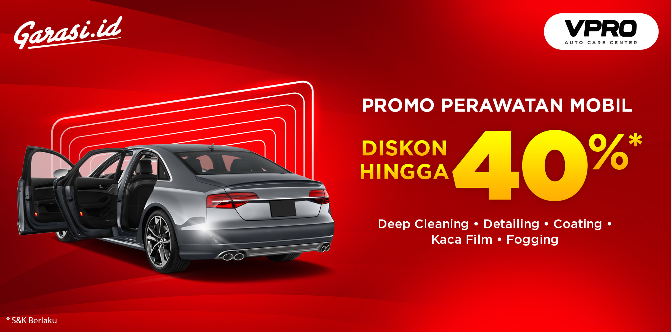 Promo detailing, coating, kaca film, fogging, dan deep cleaning dari VPRO. Promo detailing, coating, kaca film, fogging, dan deep cleaning dari VPRO.