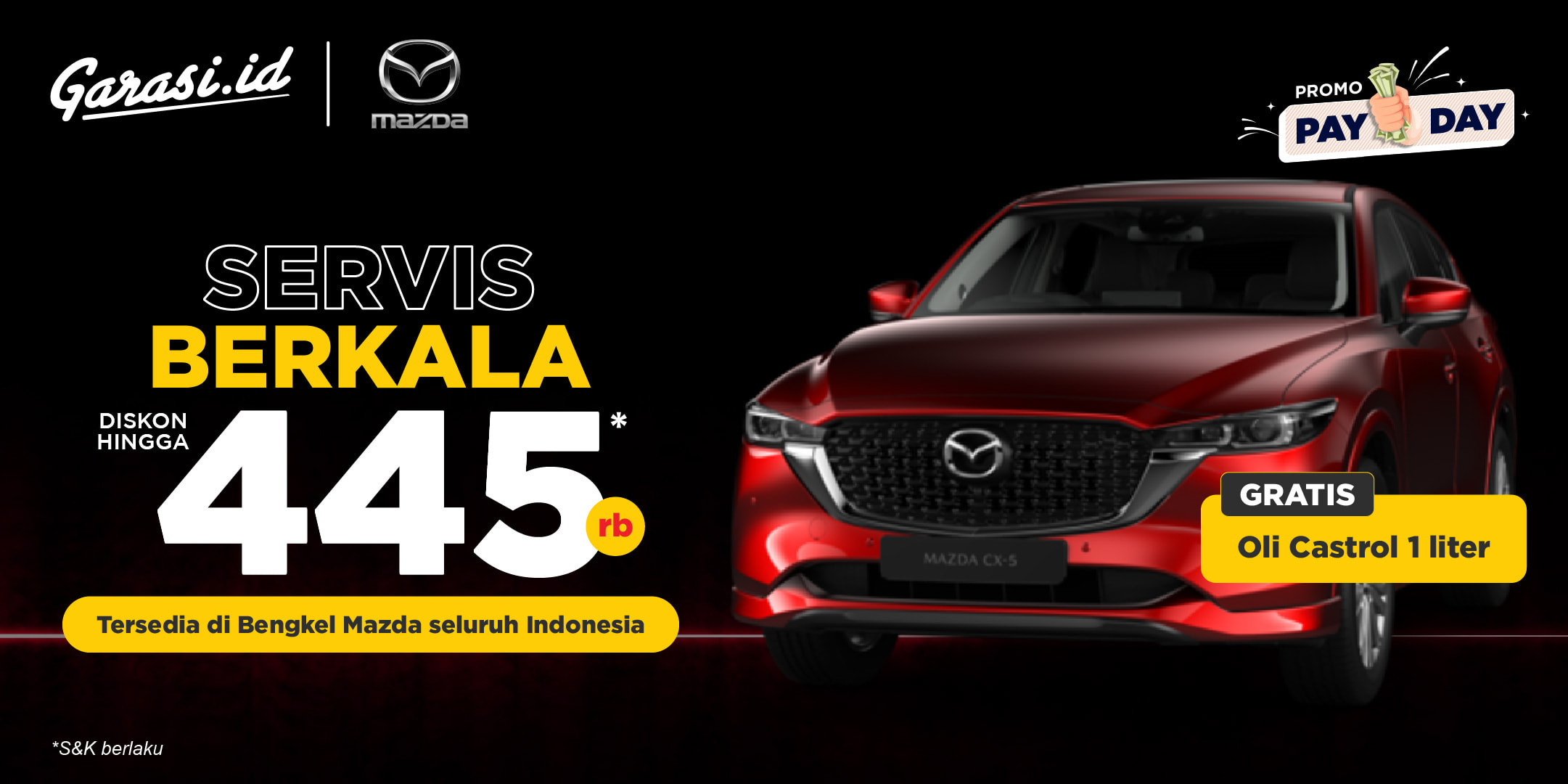 Promo Servis Berkala di Bengkel Resmi Mazda GRATIS Oli 1 Liter